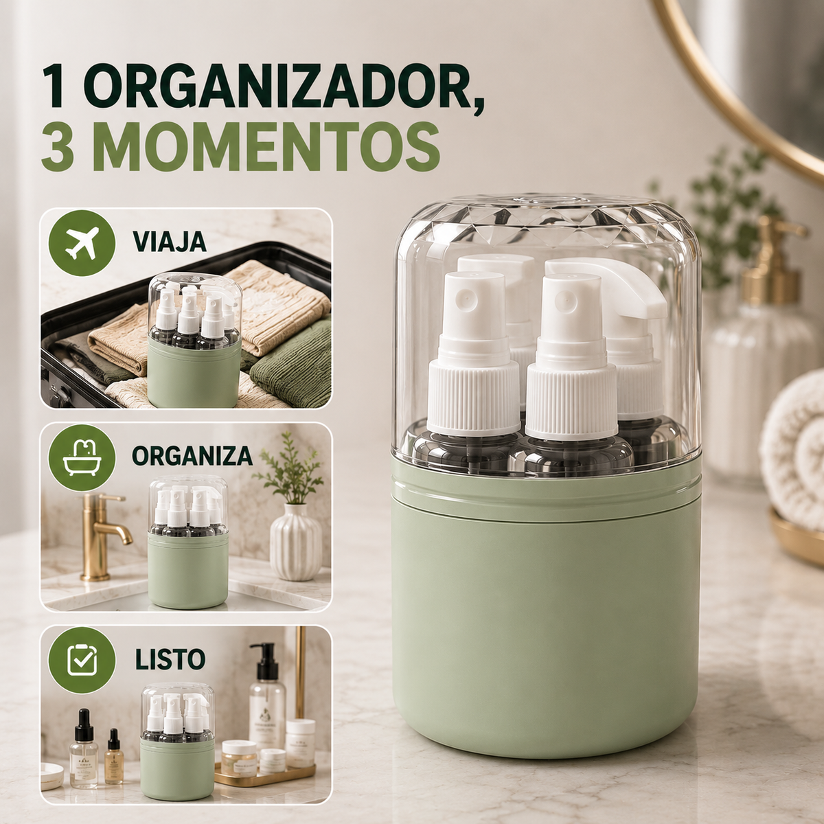 Dispensador de viaje 4 en 1